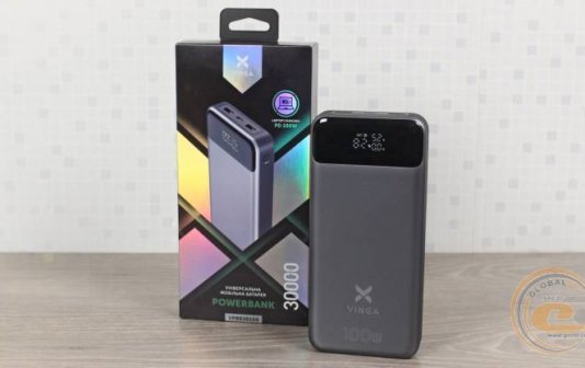 Огляд Vinga 30000 mAh 100W Display VA Grey (Li-Ion) (VPBB30100)