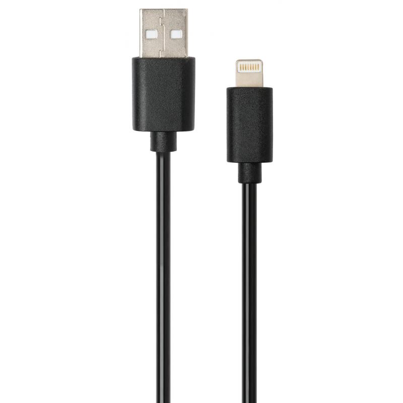 Дата кабель USB 2.0 AM to Lightning 1.8m Spring black Vinga (VCPDCLS1.8BK)