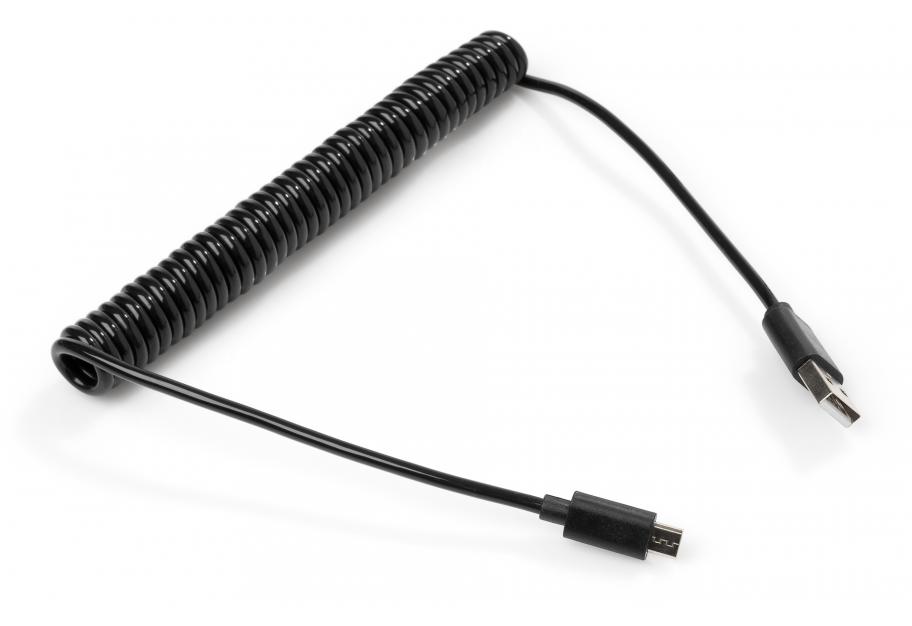 Дата кабель USB 2.0 AM to Micro 5P 1.8m Spring black Vinga (VCPDCMS1.8BK)