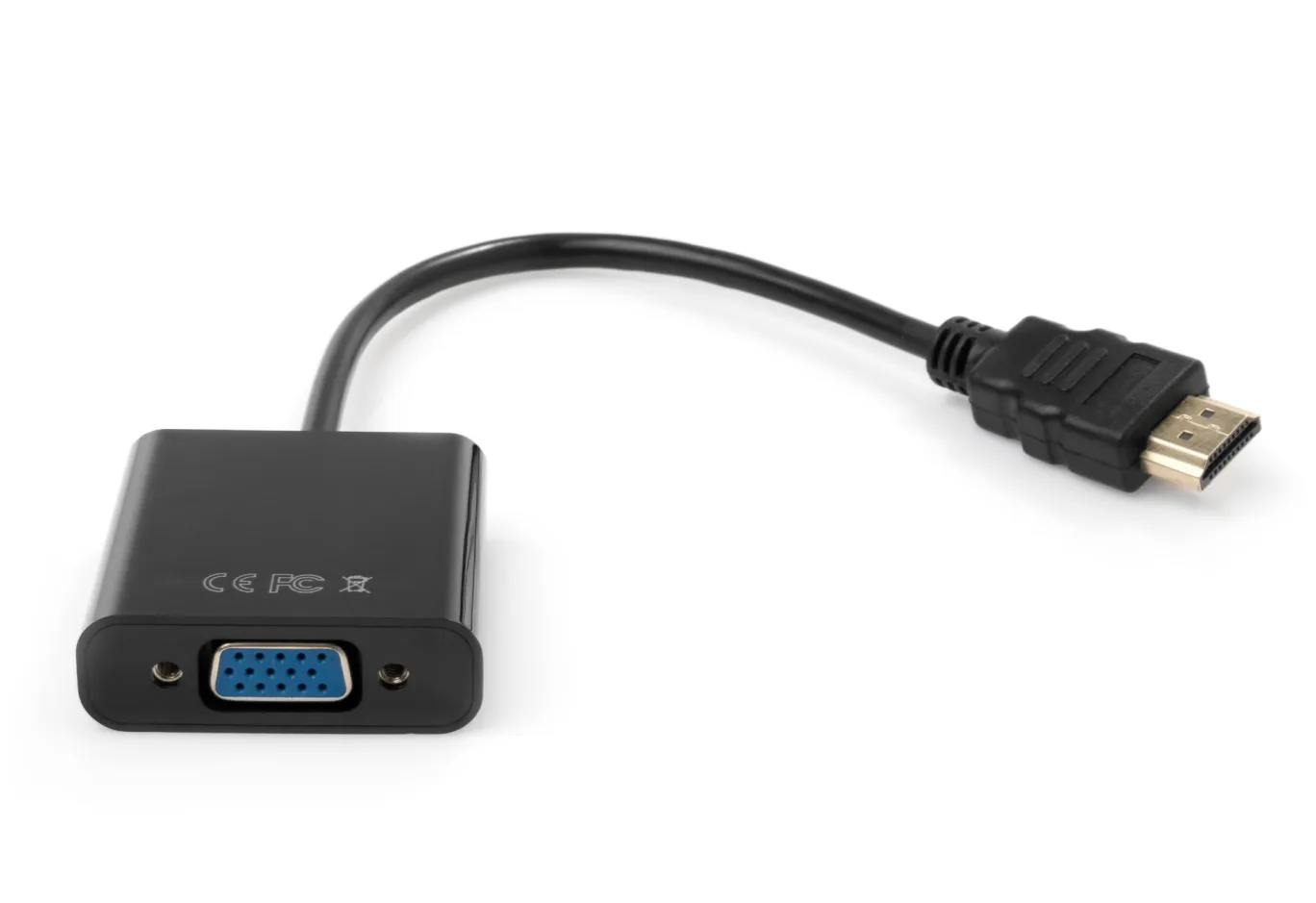 Перехідник HDMI M to VGA F 0.15m 1080p black Vinga (VCPAHDMIM2VGAFBK)