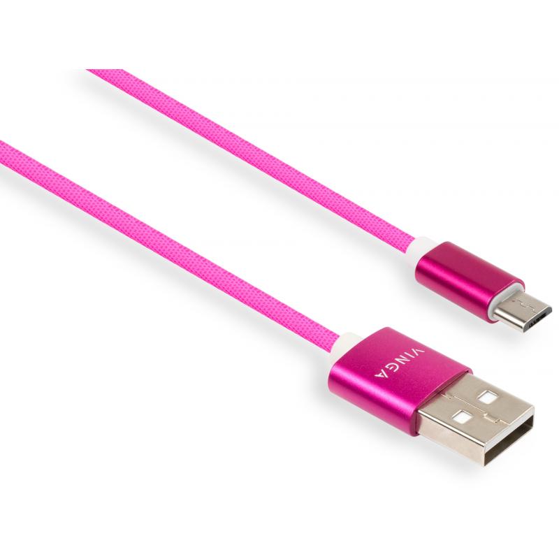 Дата кабель USB 2.0 AM to Micro 5P 1.0m rainbow nylon Vinga (VCPDCMCOLNB1RS)