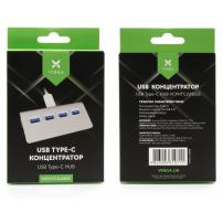 Концентратор Vinga Type-C to 4*USB3.0 aluminium (VCPHTC2USB3S)