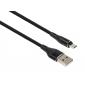 Дата кабель USB 2.0 AM to Micro 5P 1.0m cylindric nylon black Vinga (VCPDCMCANB1BK)
