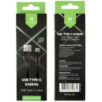 Дата кабель USB 2.0 AM to USB-C 1.0m cylindric nylon back Vinga (VCPDCTCCANB1BK)