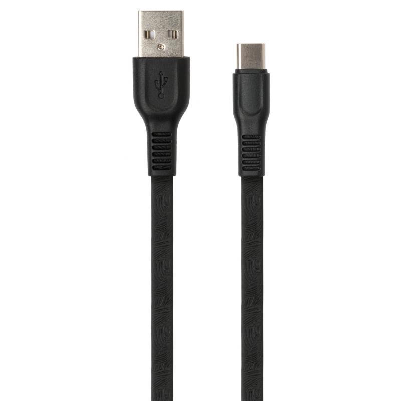 Дата кабель USB 2.0 AM to Type-C 1.0m flat art TPE back Vinga (VCPDCTCFTPE1BK)