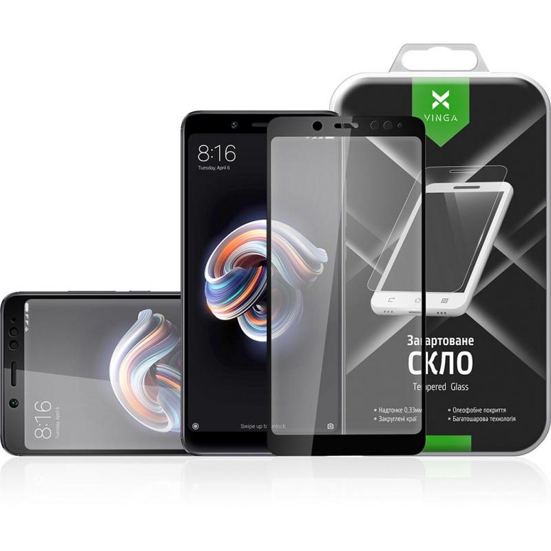 Скло захисне Vinga для Xiaomi Redmi Note 5 (Black) (VTPGS-RN5)