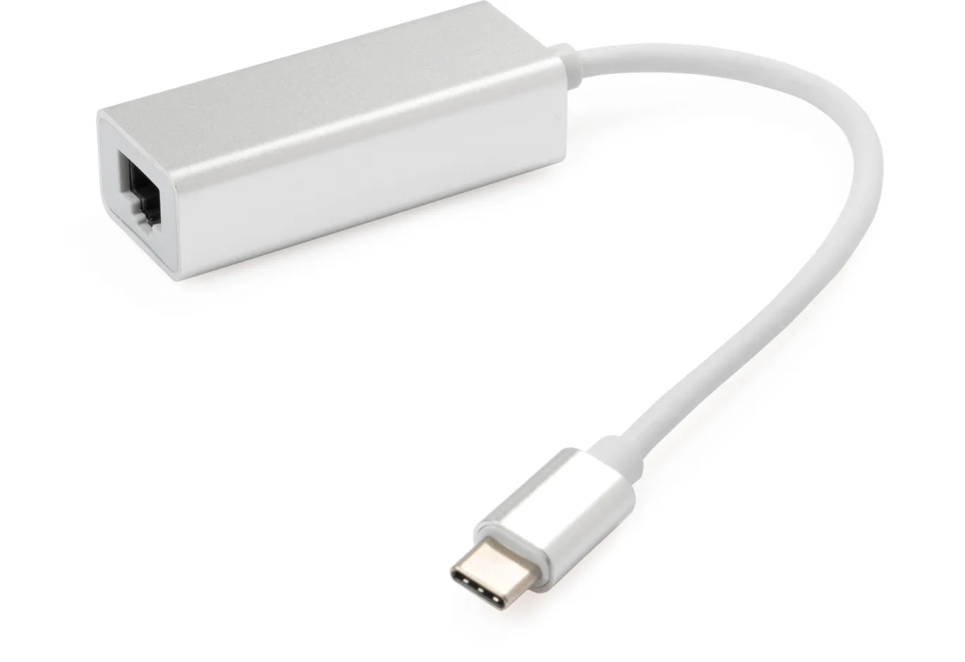 Перехідник USB-C to RJ45 Ethernet 1000Mbps aluminium Vinga (VCPATC2GBLNS)