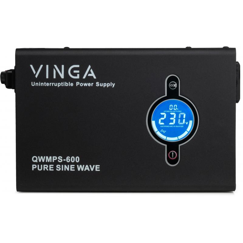 Пристрій безперебійного живлення Vinga QWMPS-600 600VA LCD (QWMPS-600)