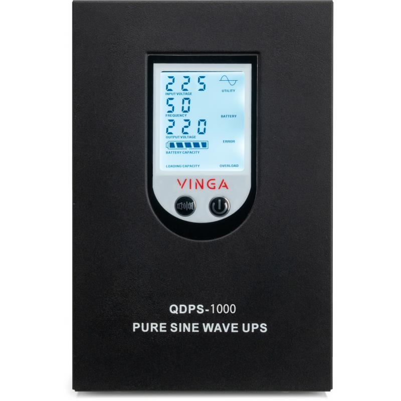 Источник бесперебойного питания Vinga QDPS-1000, 1000VA LCD (QDPS-1000)
