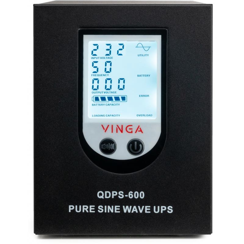 Пристрій безперебійного живлення Vinga QDPS-600 600VA LCD (QDPS-600)