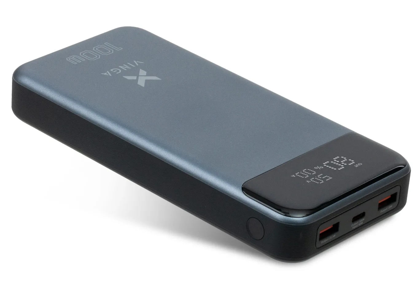 Батарея універсальна Vinga 30000 mAh 100W Display VA Grey (Li-Ion) (VPBB30100)