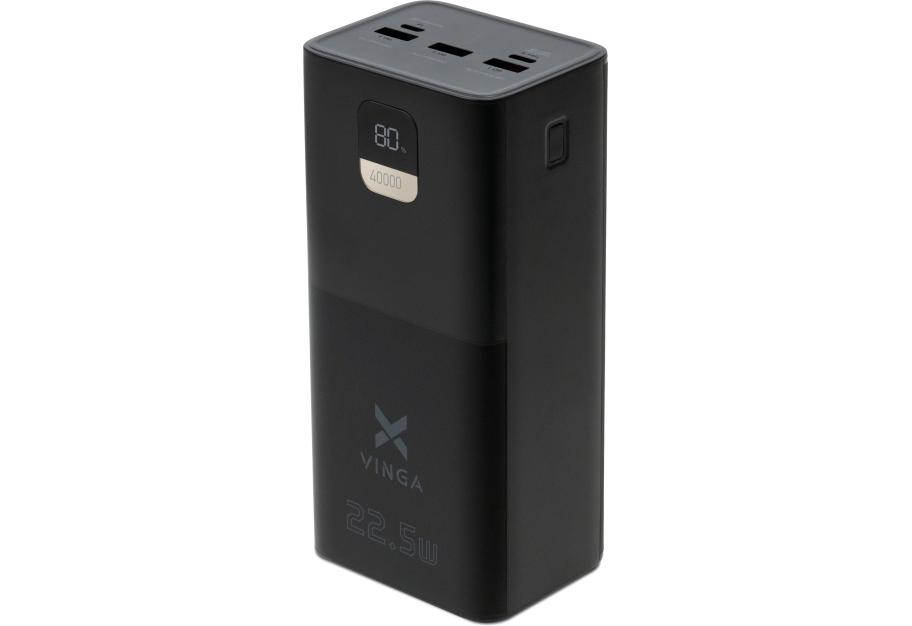 Universal Battery Vinga 40000 mAh 22.5W Display Black (VPBB4022)