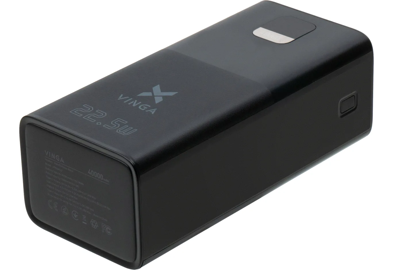 Universal Battery Vinga 40000 mAh 22.5W Display Black (VPBB4022)