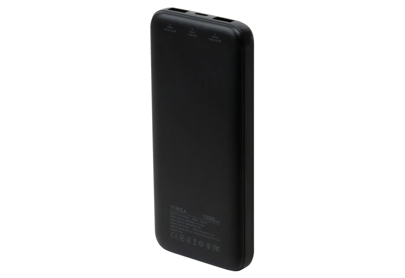 Universal Battery Vinga 10000 mAh 10W Black (VPBB10)
