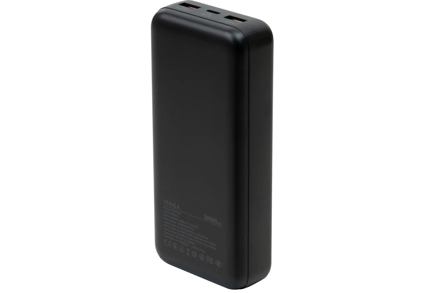 Universal Battery Vinga 20000 mAh 22.5W Display Black (VPBB2022)