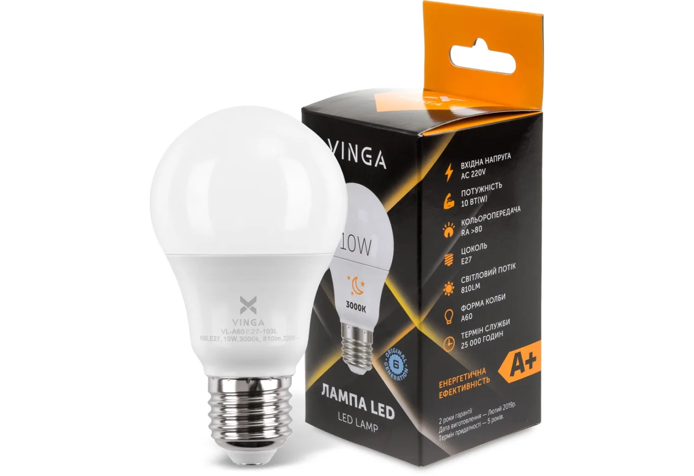 Лампочка Vinga VL-A60E27-103L