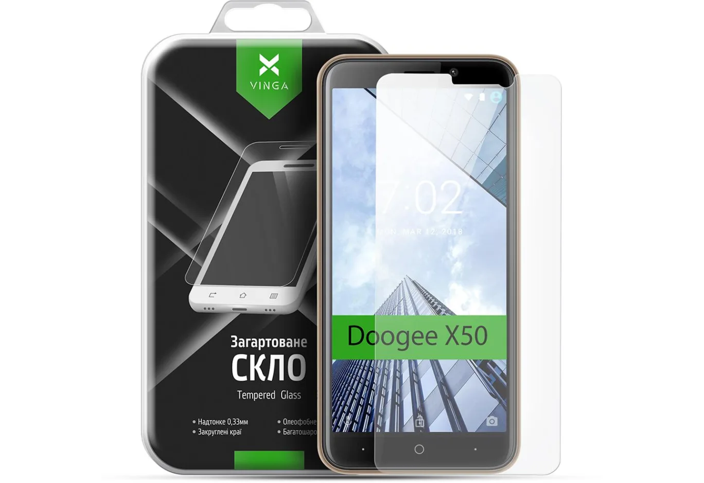 Protective glass Vinga для Doogee X50 (VTPGS-DX50L)