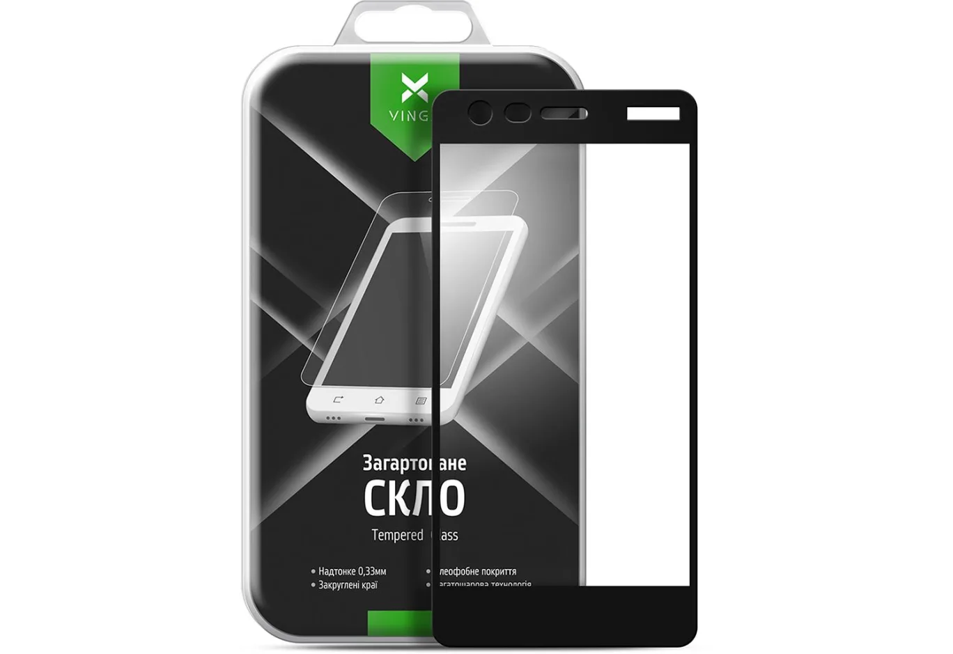 Скло захисне Vinga для Nokia 2 Black (VTPGS-N2B)