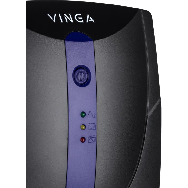 Источник бесперебойного питания Vinga LED 1200VA plastic case (VPE-1200P)