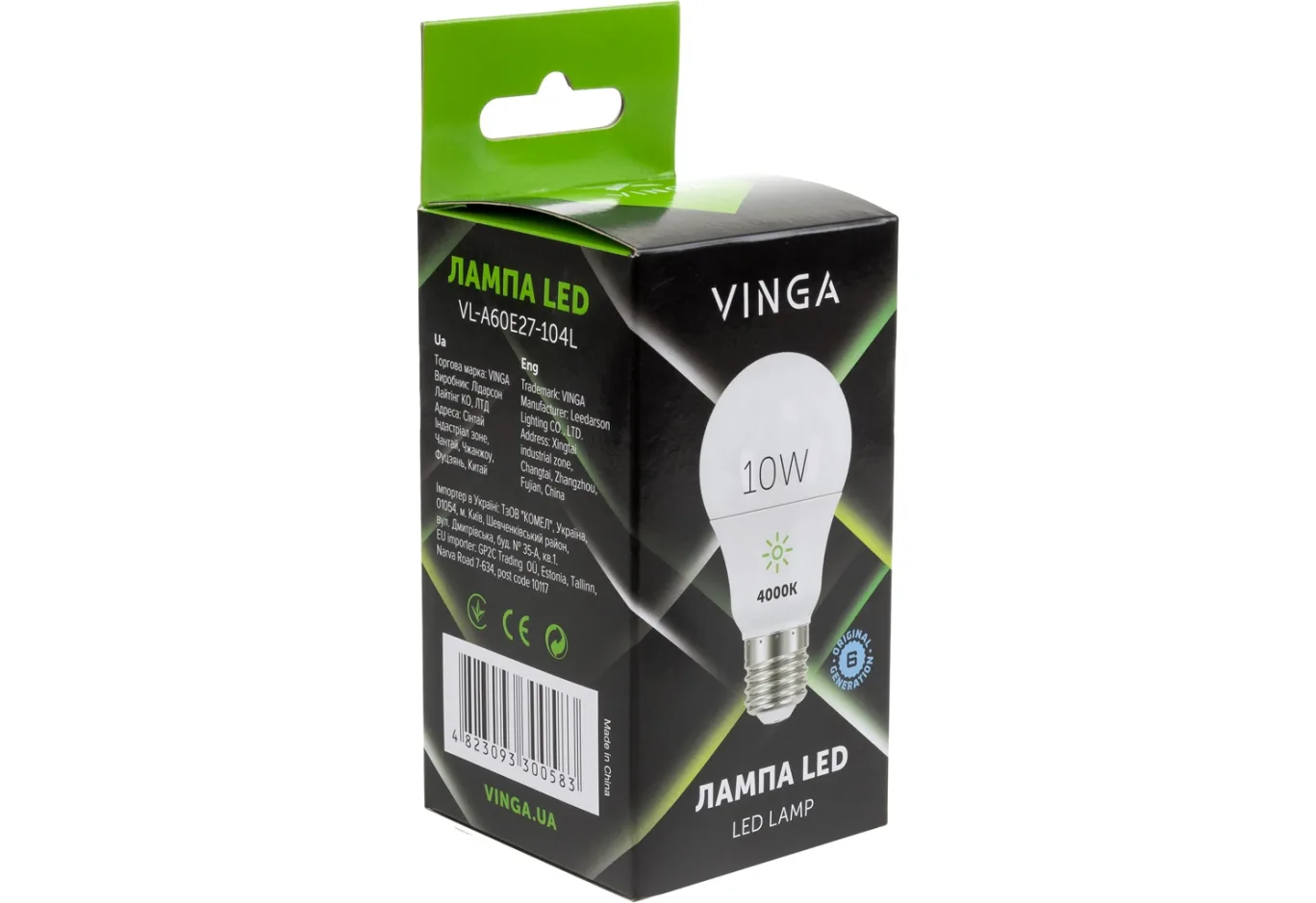 Лампочка Vinga VL-A60E27-104L