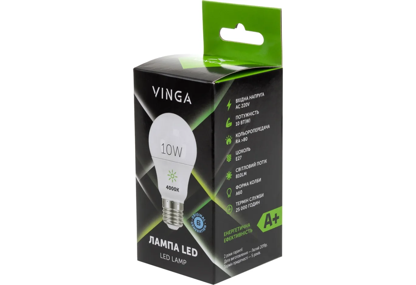 Лампочка Vinga VL-A60E27-104L