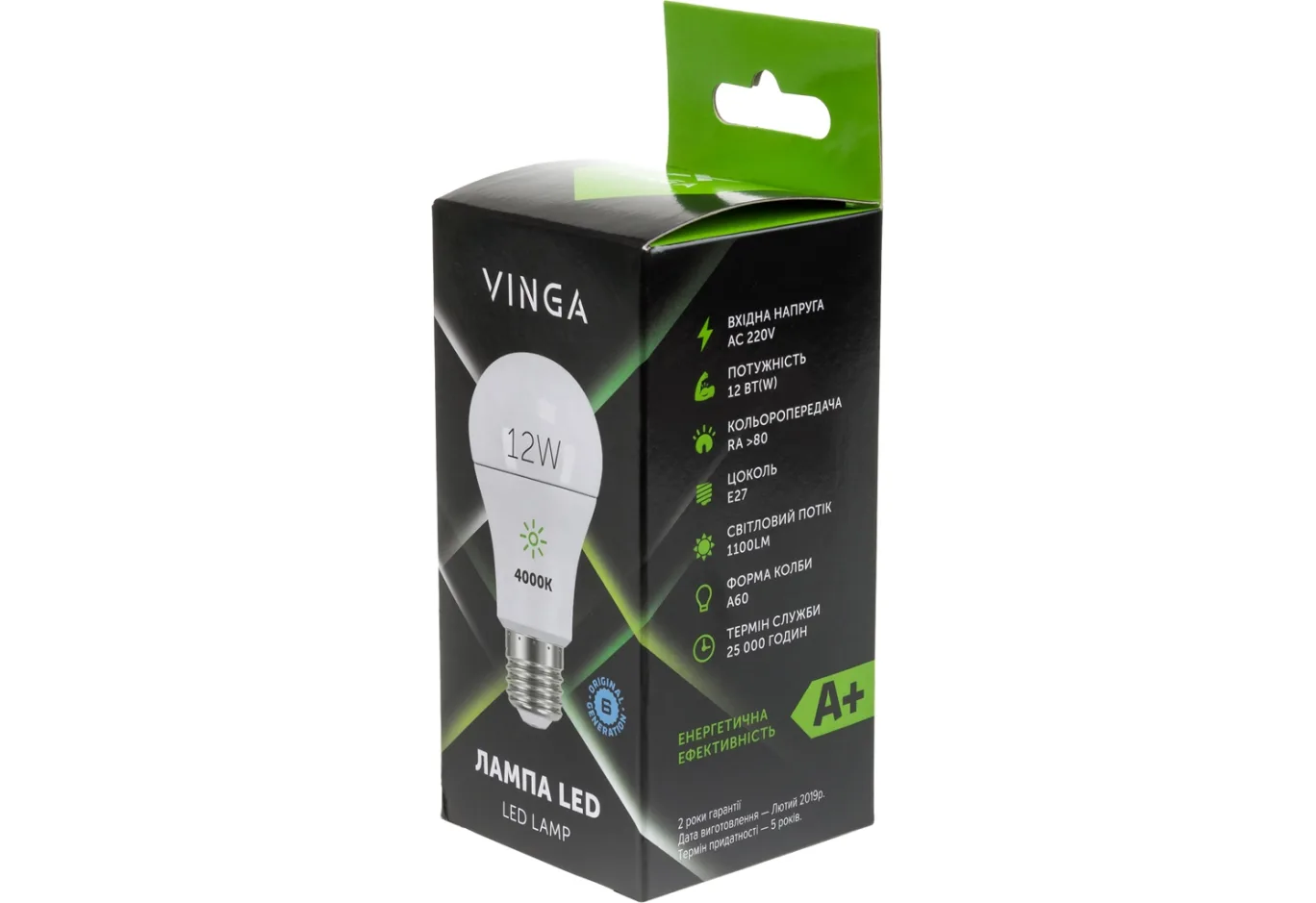 Лампочка Vinga VL-A60E27-124L