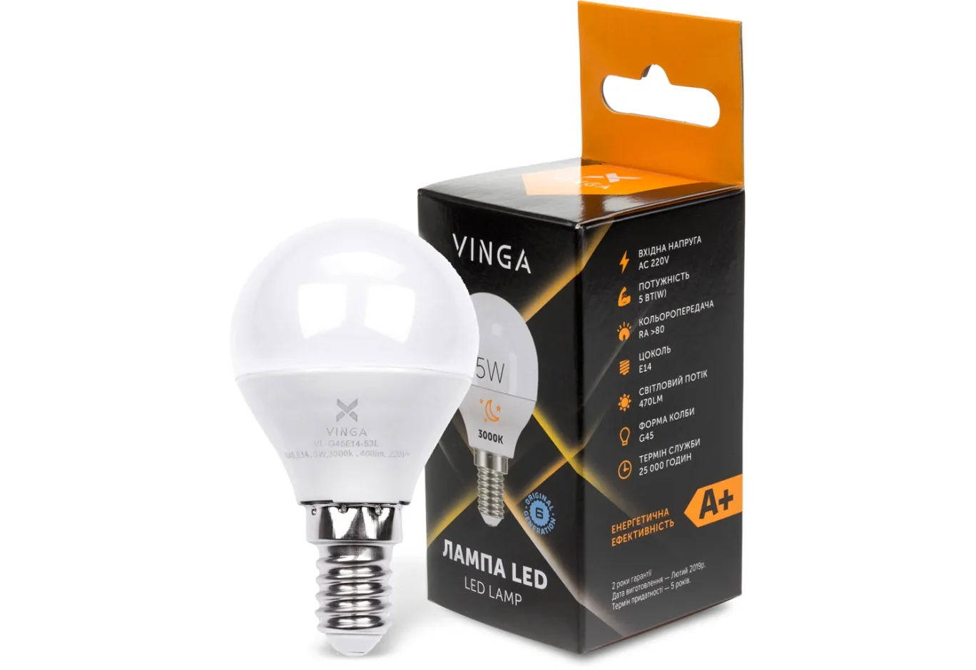 Лампочка Vinga VL-G45E14-53L
