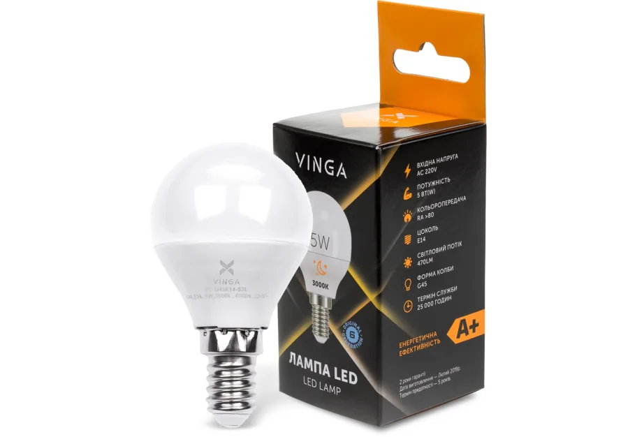 Лампочка Vinga VL-G45E14-53L