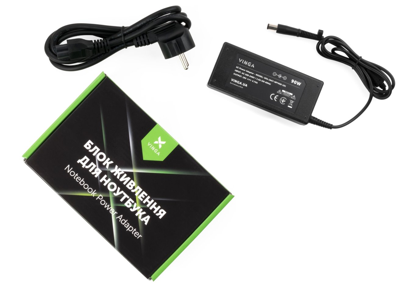 Блок живлення до ноутбуку Vinga HP 90W 19V 4.74A 7.4*5.0 (VPA-1947-HP7450-101)