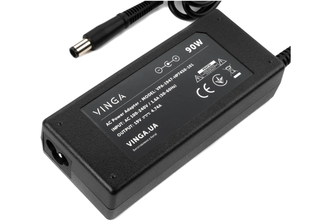 Блок живлення до ноутбуку Vinga HP 90W 19V 4.74A 7.4*5.0 (VPA-1947-HP7450-101)