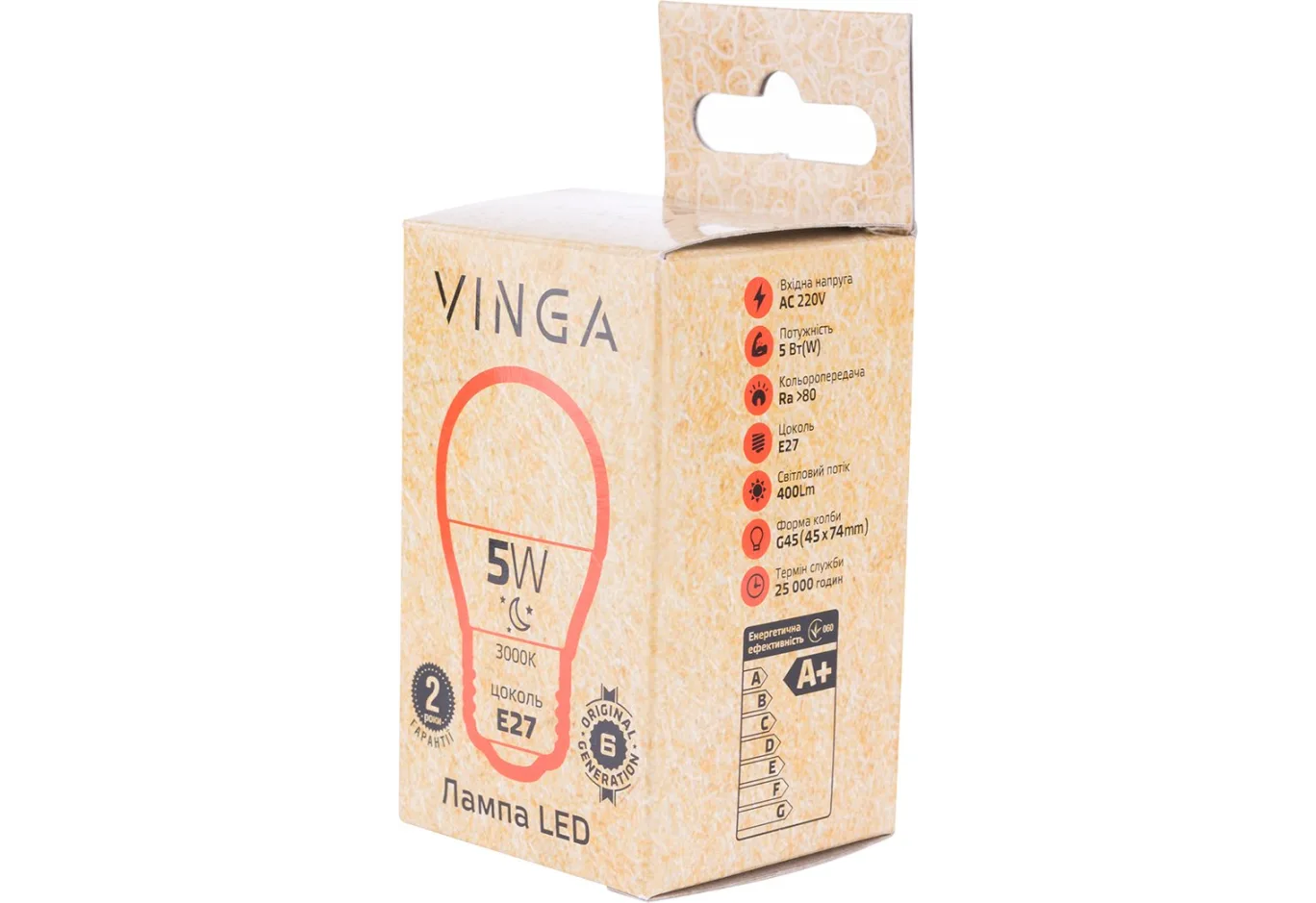 Лампочка Vinga VL-G45E27-53L