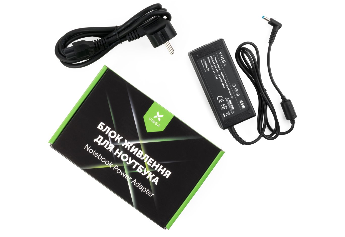 Блок живлення до ноутбуку Vinga HP 65W 18.5V 3.5А 4.5*3.0 (VPA-1835-HP4530-101)