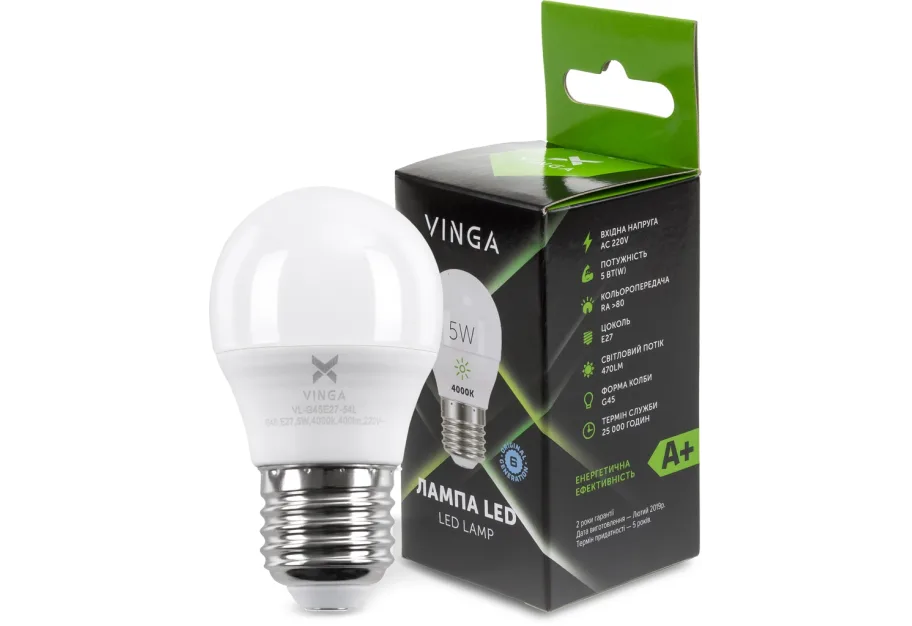 Лампочка Vinga VL-G45E27-54L