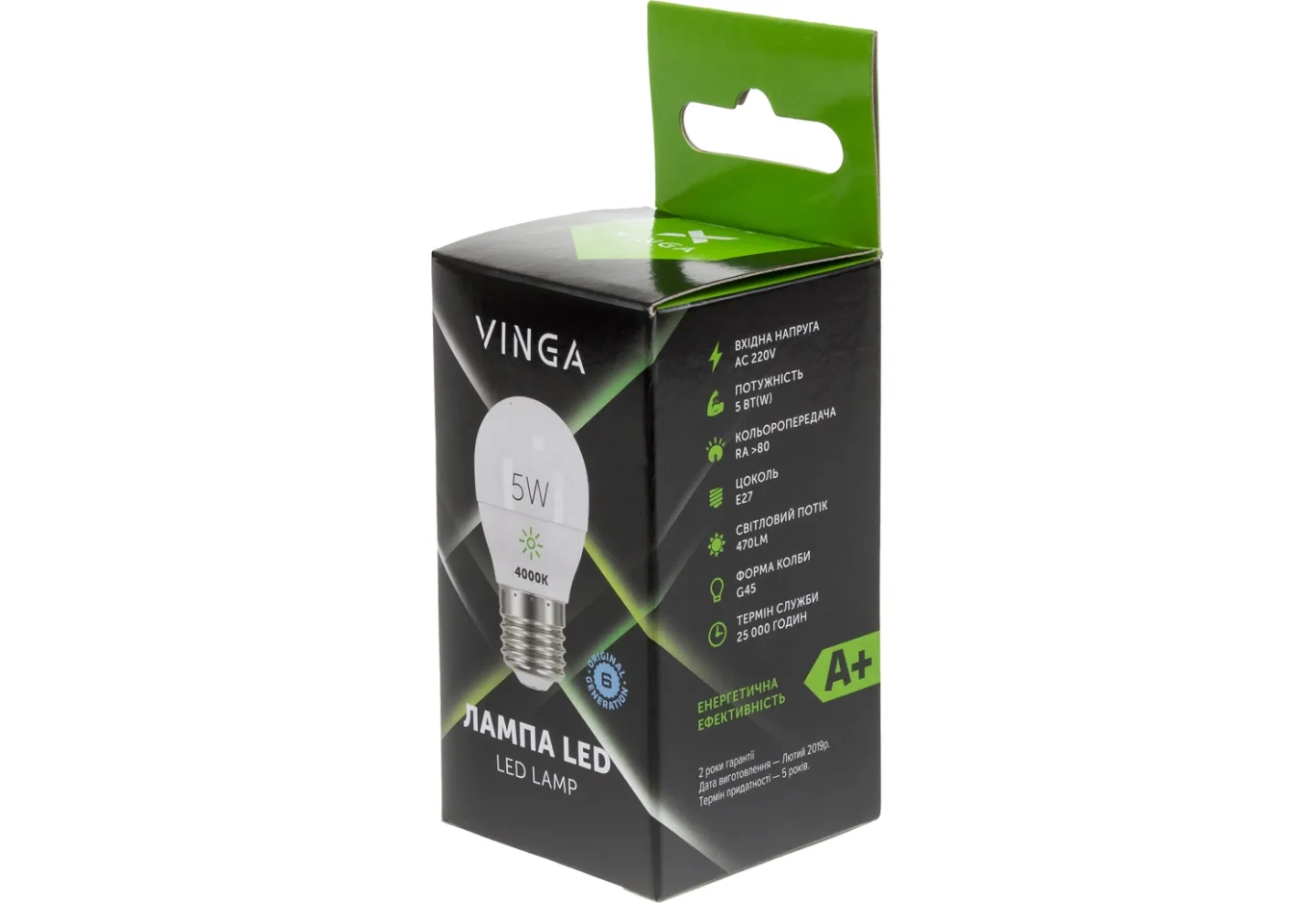 Лампочка Vinga VL-G45E27-54L