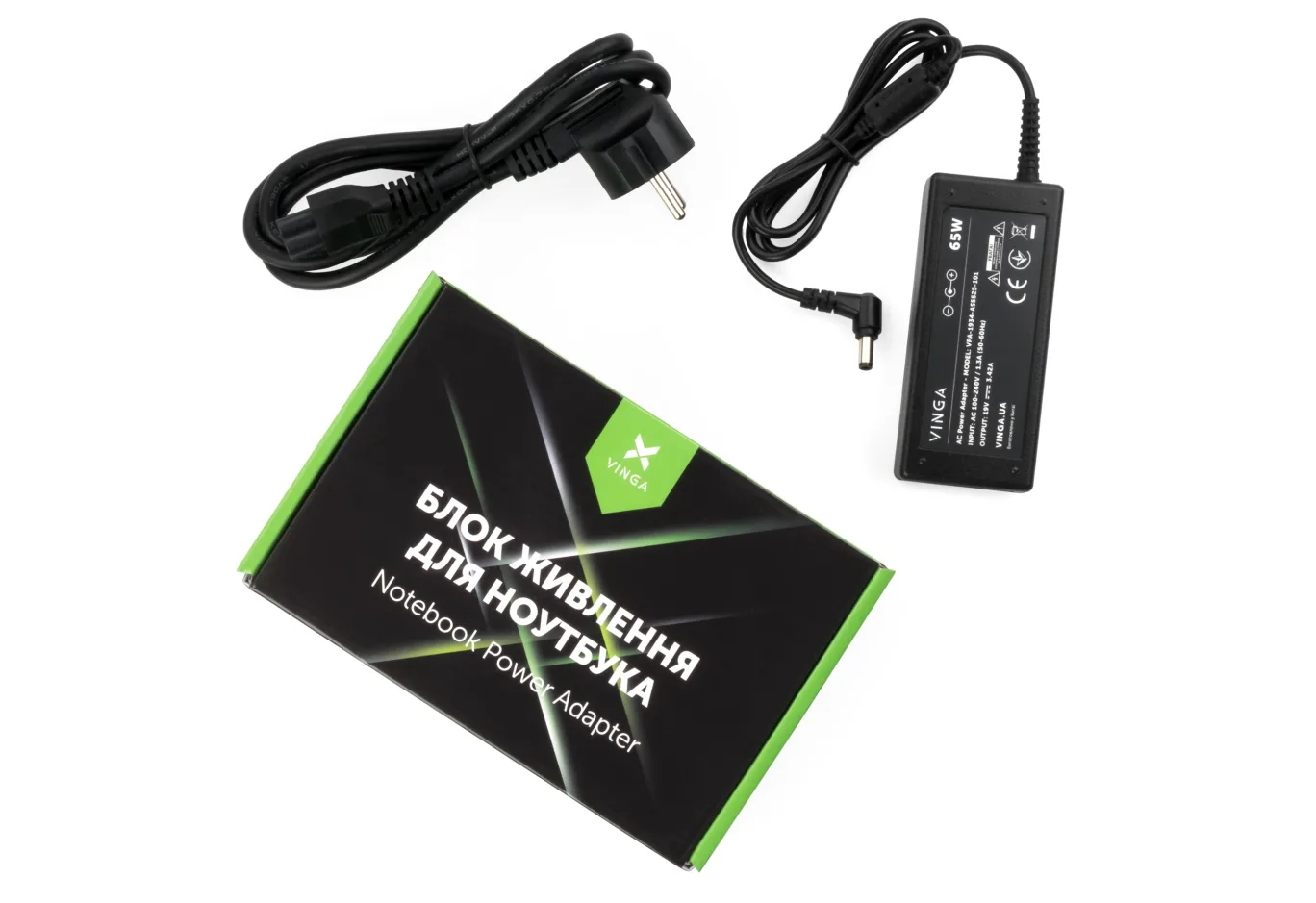 Laptop power supply Vinga ASUS 65W 19V 3,42A 5.5*2.5 (VPA-1934-AS5525-101)