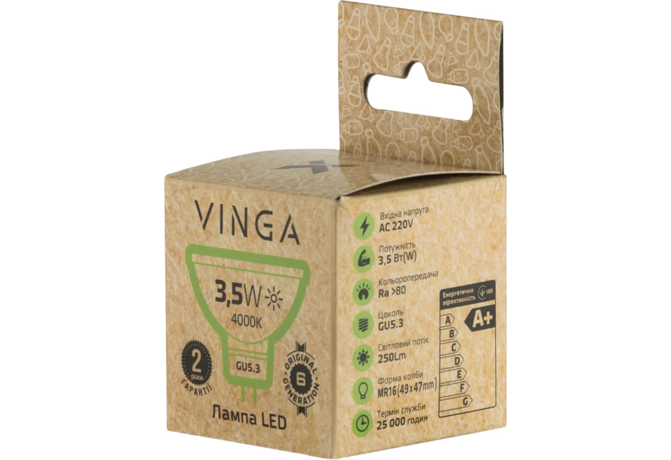 Лампочка Vinga VL-MR16GU53-34L-220