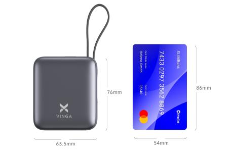 Батарея універсальна Vinga 10000 mAh 35W Display Cable (VPBB1035C)