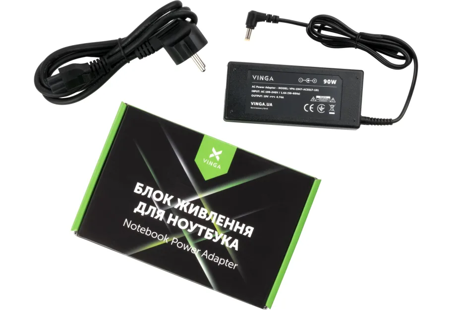 Laptop power supply Vinga ACER 90W 19V 4.74A 5.5*1.7 (VPA-1947-AC5517-101)