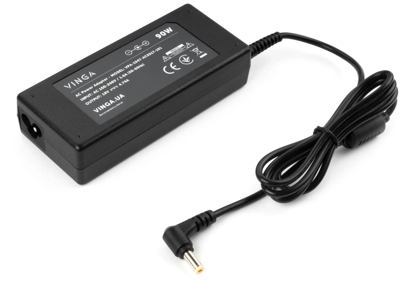 Laptop power supply Vinga ACER 90W 19V 4.74A 5.5*1.7 (VPA-1947-AC5517-101)