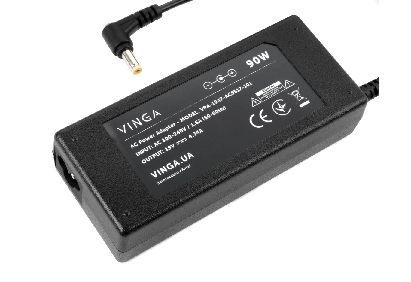 Laptop power supply Vinga ACER 90W 19V 4.74A 5.5*1.7 (VPA-1947-AC5517-101)