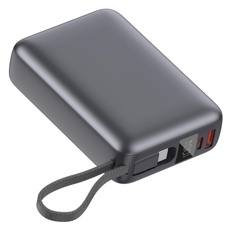 Батарея універсальна Vinga 20000 mAh 45W Display Cable (VPBB2045C)