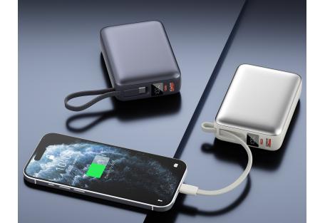 Батарея універсальна Vinga 20000 mAh 45W Display Cable (VPBB2045C)