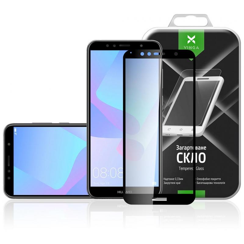 Скло захисне Vinga для Huawei Y6 2018 (Black) (VTPGS-Y62018)