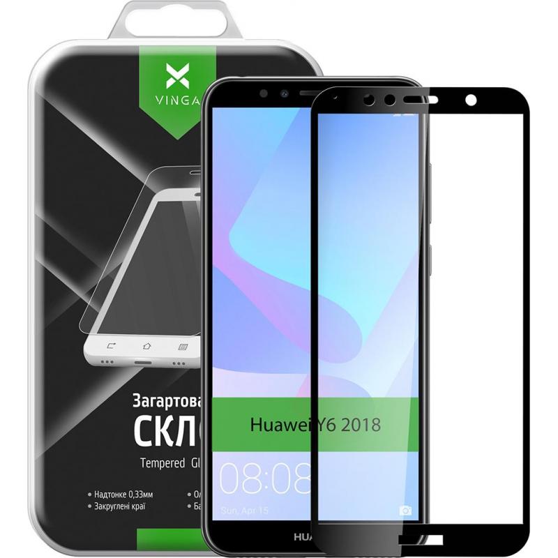 Скло захисне Vinga для Huawei Y6 2018 (Black) (VTPGS-Y62018)