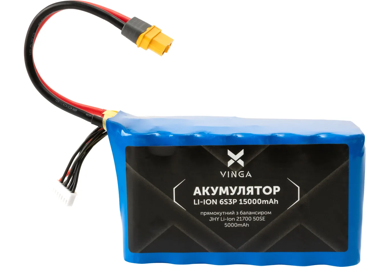 Battery pack Vinga Li-ion 6S3P 15000mAh з балансиром (JHY Li-Ion 21700 5000mAh) (V6S3P-5000)