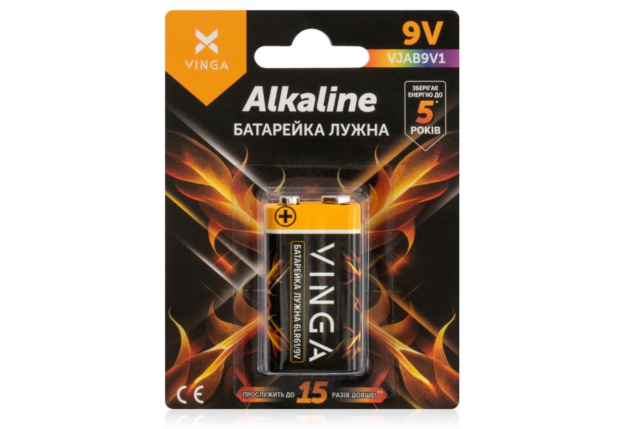 Battery 9V 6LR61 Alkaline Vinga (VJAB9V1)