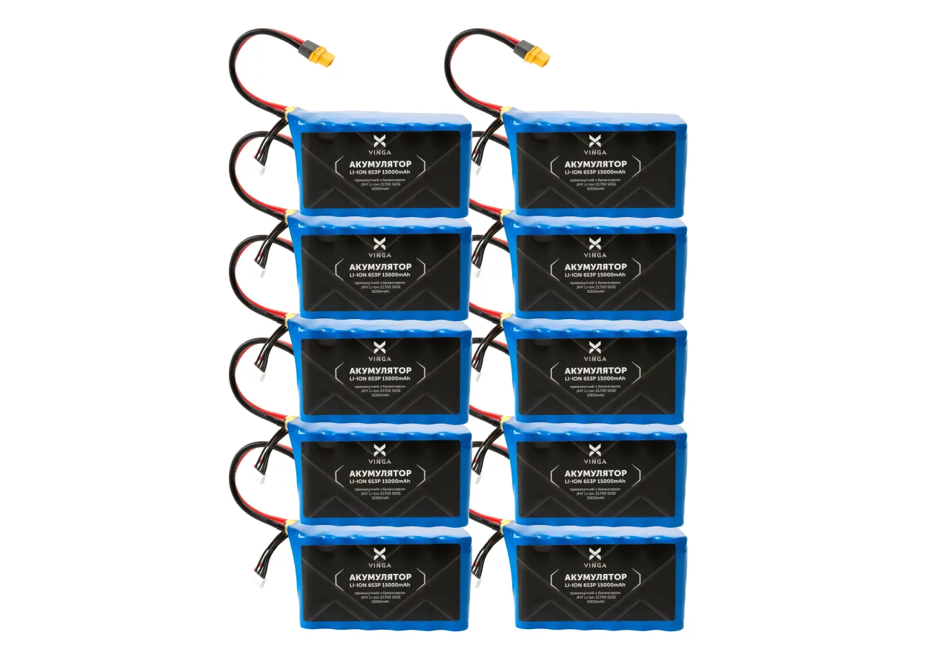 Battery pack Vinga Li-Ion 6S3P 15000mAh коробка 10 шт (JHY Li-Ion 21700 5000mAh) (V6S3P-10PCS-15000MAH)