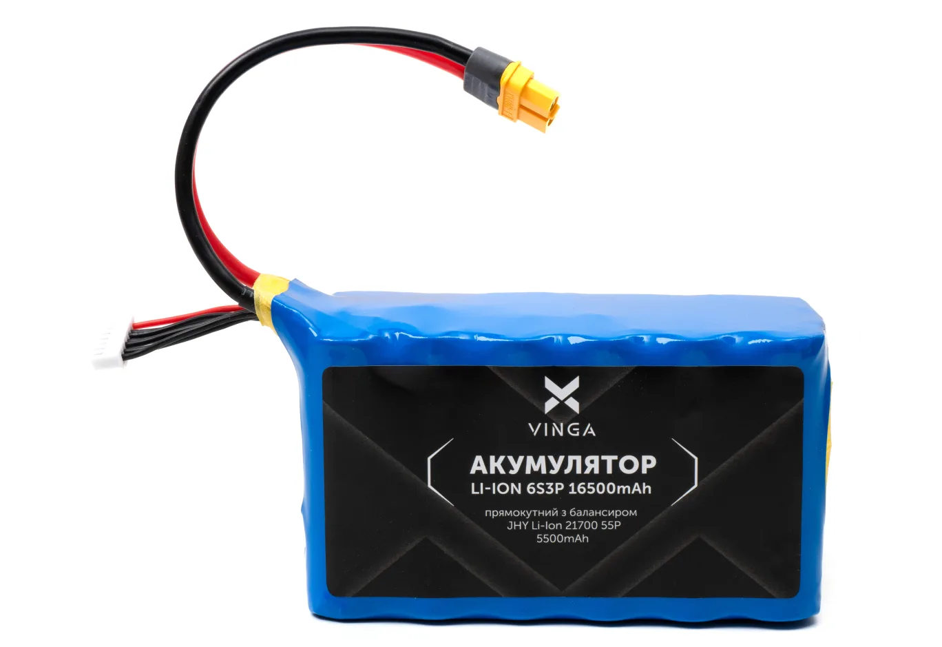 Battery pack Vinga Li-ion 6S3P 16500mAh з балансувальним дротом (JHY Li-Ion 21700 5500mAh) (V6S3P-16500MAH)