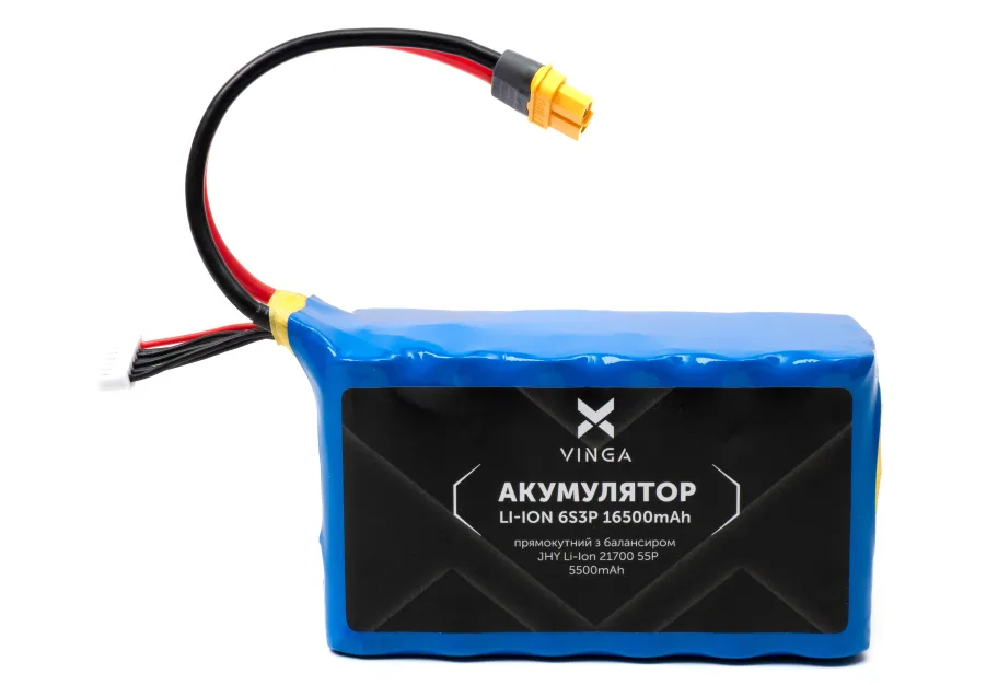 Battery pack Vinga Li-ion 6S3P 16500mAh з балансувальним дротом (JHY Li-Ion 21700 5500mAh) (V6S3P-16500MAH)