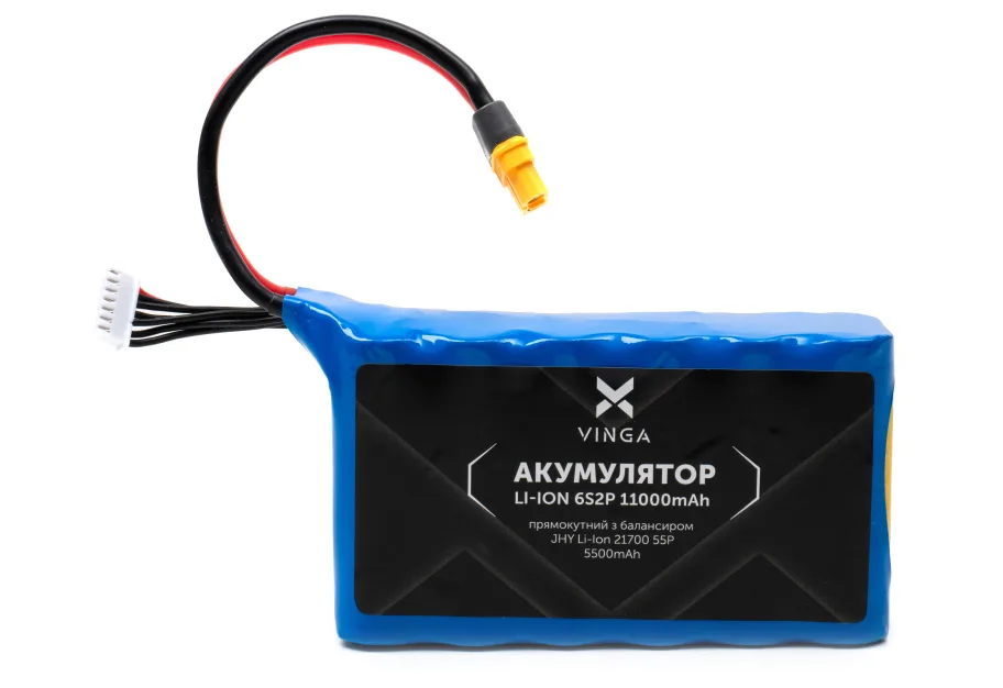 Battery pack Vinga Li-ion 6S2P 11000mAh з балансувальним дротом (JHY Li-Ion 21700 5500mAh) (V6S2P-11000MAH)